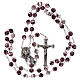 Rosary in purple glass with opaque beads 4 mm s4