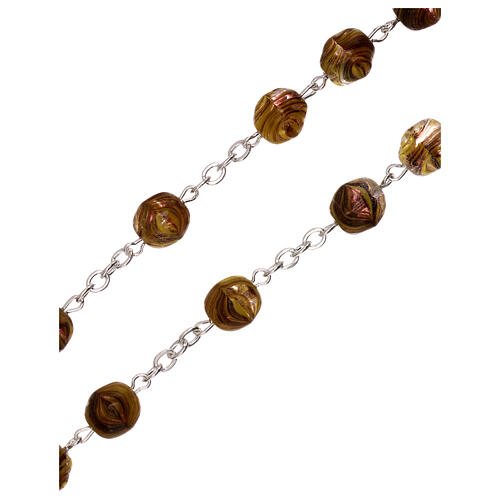 Rosary olive green matte glass beads 4 mm 3