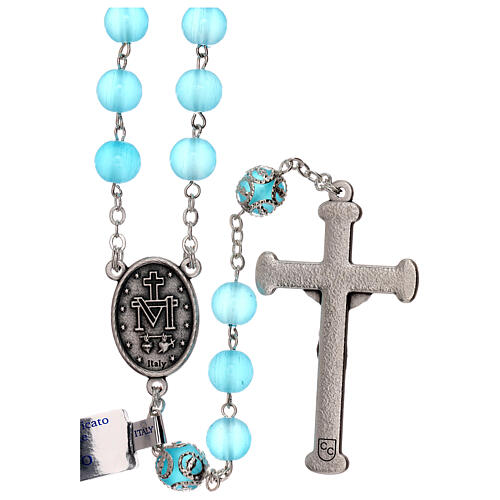Light blue glass rosary beads 5 mm 2