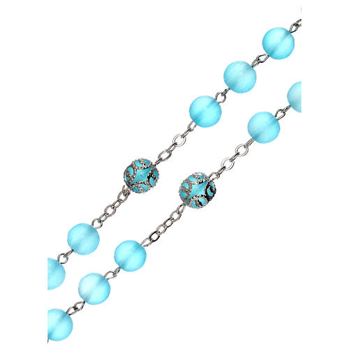 Light blue glass rosary beads 5 mm 3