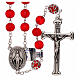 Red glass rosary beads 5 mm s1