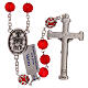 Red glass rosary beads 5 mm s2