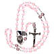 Pink glass rosary beads 5 mm s4