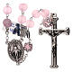 Rosary polished pink glass 5 mm s1