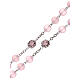 Rosary polished pink glass 5 mm s3