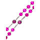 Fuchsia glass rosary beads 5 mm s3