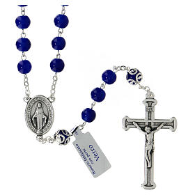 Blue glass rosary beads 5 mm
