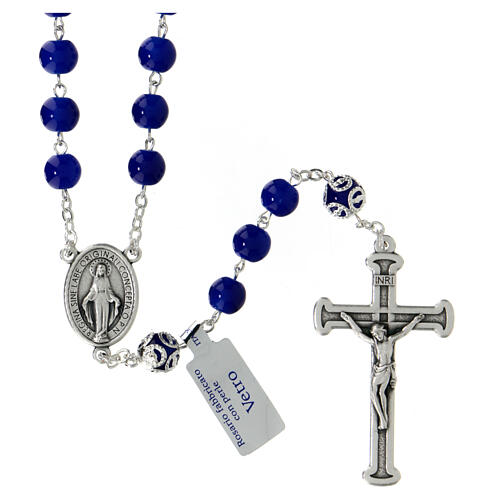 Blue glass rosary beads 5 mm 1