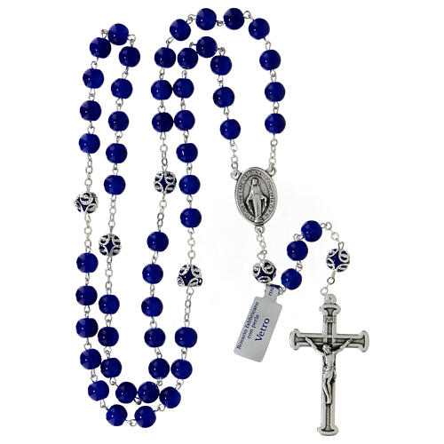 Blue glass rosary beads 5 mm 4