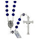Rosary polished blue glass 5 mm s2