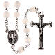 Rosary polished white glass 4 mm s1