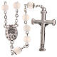Rosary polished white glass 4 mm s2