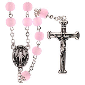 Pink glass rosary beads 4 mm