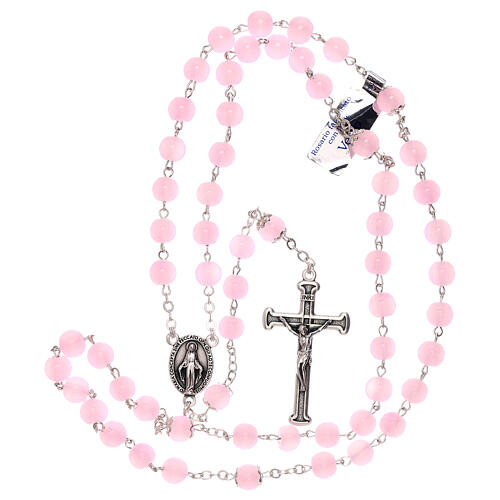 Rosario lucido vetro rosa 4 mm 4