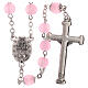 Rosary polished pink glass 4 mm s2