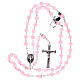 Rosary polished pink glass 4 mm s4