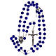 Shiny blue glass rosary beads 4 mm s4