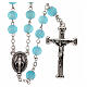 Shiny light blue glass rosary beads 8 mm s1