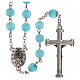 Shiny light blue glass rosary beads 8 mm s2