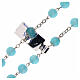 Shiny light blue glass rosary beads 8 mm s3