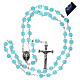 Shiny light blue glass rosary beads 8 mm s4