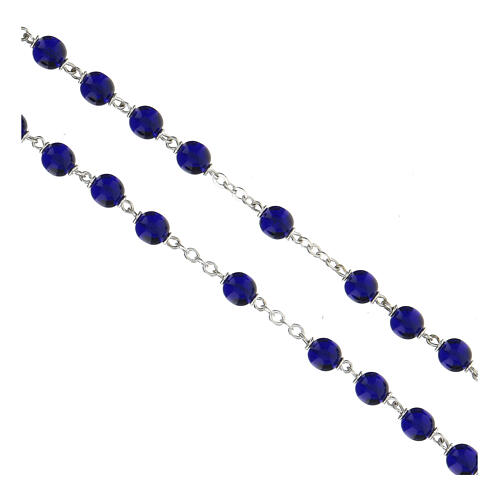 Rosary with round polished blue glass beads 7 mm 3