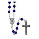 Rosary with round polished blue glass beads 7 mm s2