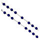 Rosary with round polished blue glass beads 7 mm s3
