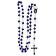 Rosary with round polished blue glass beads 7 mm s4