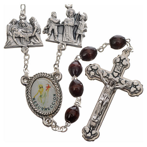 Rosary beads, stations of the cross in rosewood 1