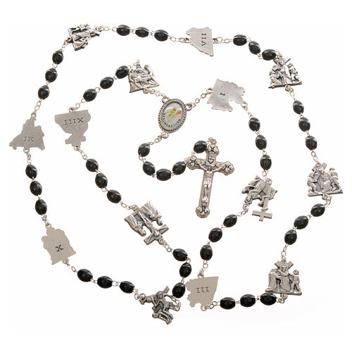 Rosary beads, stations of the cross, black 4