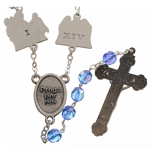 Rosary beads, stations of the cross, light blue crystal 2