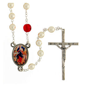 Mary Untier of Knots rosary, white