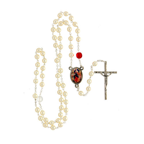 Mary Untier of Knots rosary, white 4