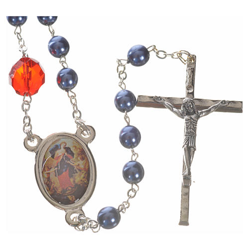 Mary Untier of Knots rosary, blue 1