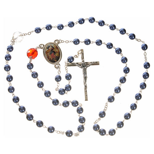Mary Untier of Knots rosary, blue 4