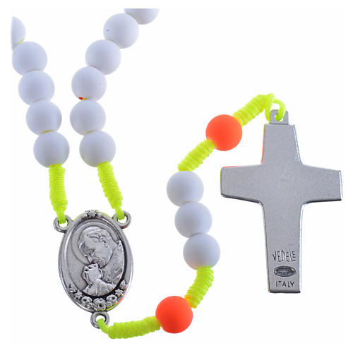 Rosary beads in white fimo, Pope Francis 2
