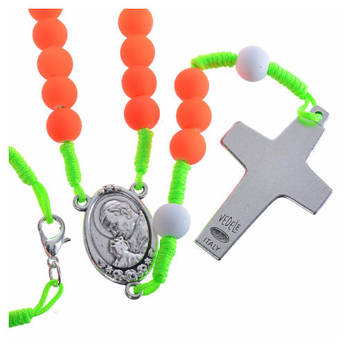 Rosary beads in orange fimo, Pope Francis 2
