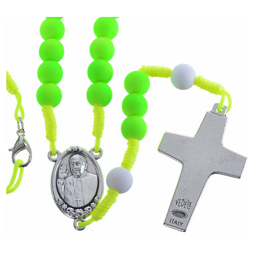 Rosary beads in green fimo, Pope Francis 2