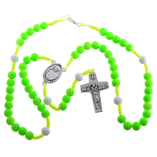 Rosary beads in green fimo, Pope Francis 3