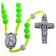 Rosary beads in green fimo, Pope Francis s1