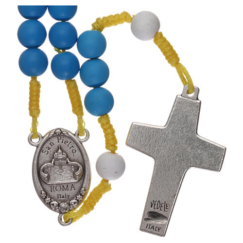 Rosary beads in blue fimo, Pope Francis 2