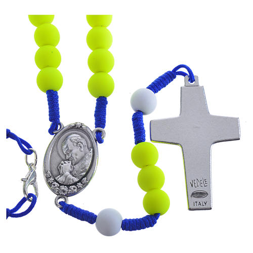 Rosary beads in yellow fimo, Pope Francis 2