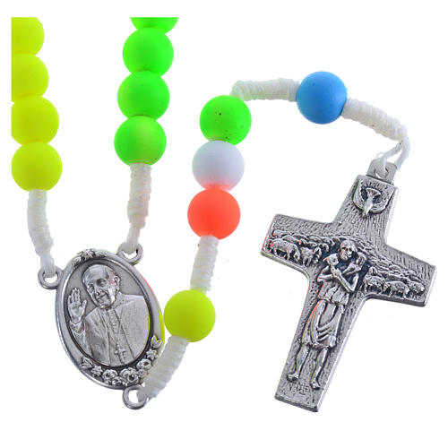 Rosary beads in multicoloured fimo, Pope Francis 1
