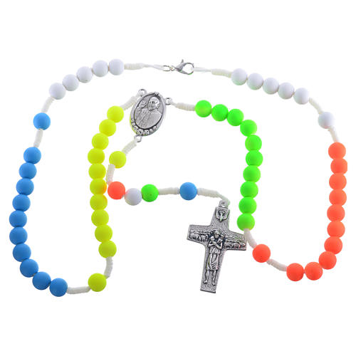 Rosary beads in multicoloured fimo, Pope Francis 3