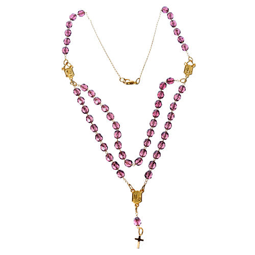 Devotional Chaplet and necklace Our Lady of Fatima, lilac 1