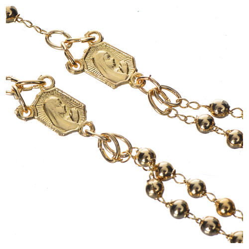 Chapelet dévotion collier Notre-Dame de Fátima métal doré 3