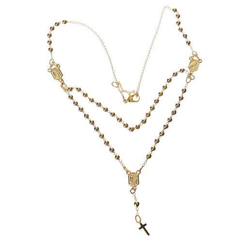 Devotional Chaplet Our Lady of Fatima in golden metal 1