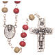 Rosenkranz Papst Franziskus mit roten und weißen Perlen aus Holz, 7 mm s1