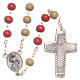 Rosenkranz Papst Franziskus mit roten und weißen Perlen aus Holz, 7 mm s2